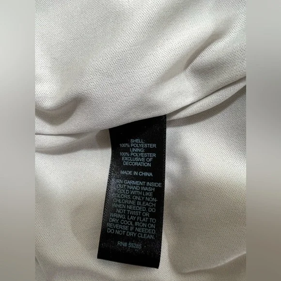 NWT‎ Express Spaghetti Strap Rhinestone One Shoulder Beige Bodycon Dress Size 0 - Picture 8 of 9